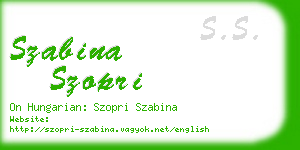 szabina szopri business card